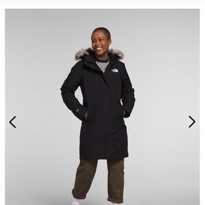 North face long black coat jacket parka